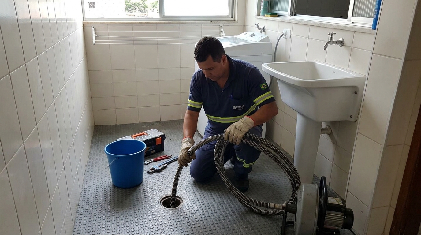 Desentupimento de ralo residencial em Limeira‑SP