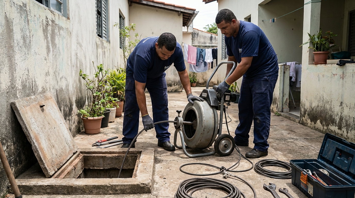Desentupimento de rede de esgoto em Limeira‑SP