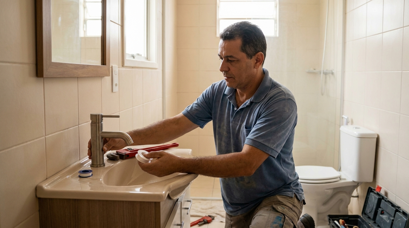 Instalação de torneira profissional em Limeira‑SP