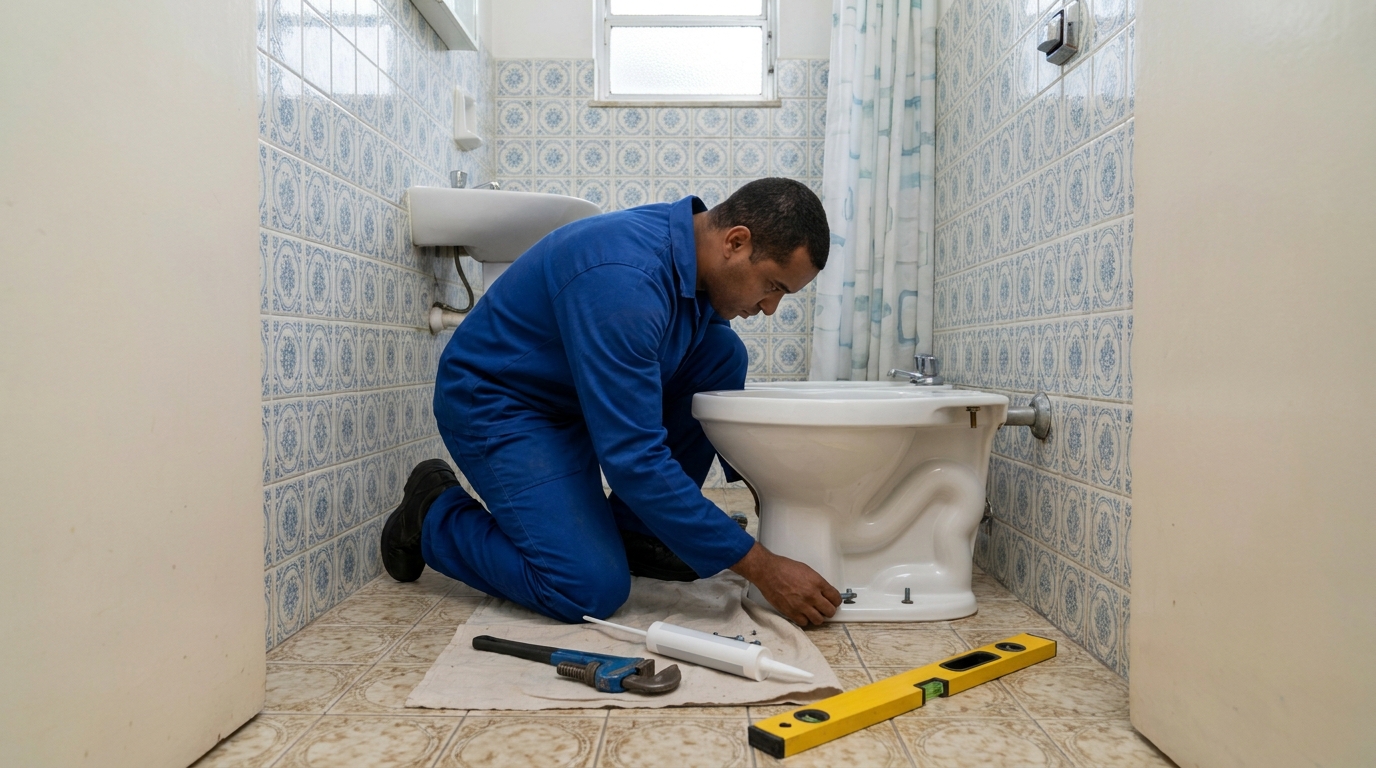 Instalação de vaso sanitário residencial em Limeira‑SP