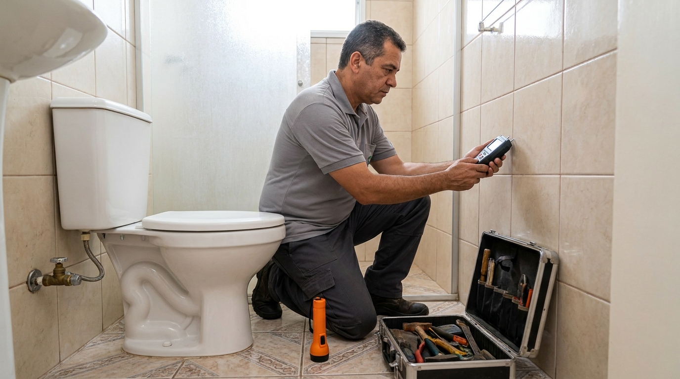 Técnico de caça vazamento com detector em Limeira‑SP